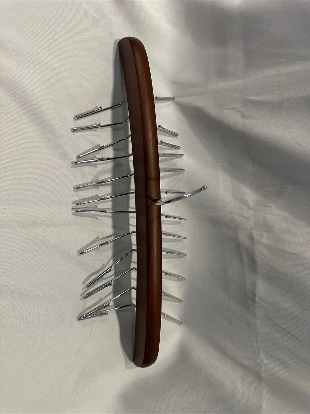 Wood and Chrome Multi-bra or tank Hanger - Brown
